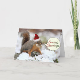 De Eekhoorn van Kerstmis in Sneeuw Feestdagen Kaart