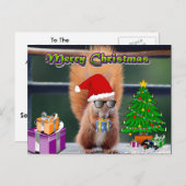 De Eekhoorn van Kerstmis met giften en Feestdagenkaart (Voorkant / Achterkant)