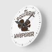 De eekhoorn Whisperer Cute Humoriss Ronde Klok (Hoek)
