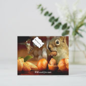 De eekhoorn zal werken voor Briefkaart van noten (Staand voorkant)