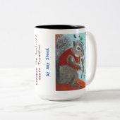 De eekhoornkoffie-mok afschilderen tweekleurige koffiemok (Voorkant rechts)