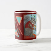 De eekhoornkoffie-mok afschilderen tweekleurige koffiemok (Voorkant rechts)