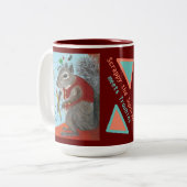 De eekhoornkoffie-mok afschilderen tweekleurige koffiemok (Voorkant links)