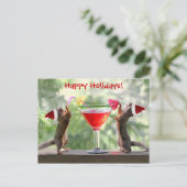 De Eekhoorns die van de kerstman een Cocktail Feestdagenkaart (Staand voorkant)