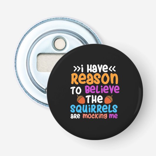 De eekhoorns maken me vast button flesopener (Voorkant)