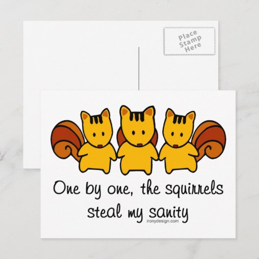 De eekhoorns stelen mijn gezondheid briefkaart (Voorkant / Achterkant)