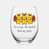De eekhoorns stelen mijn gezondheid wijnglas zonder voet (Voorkant)