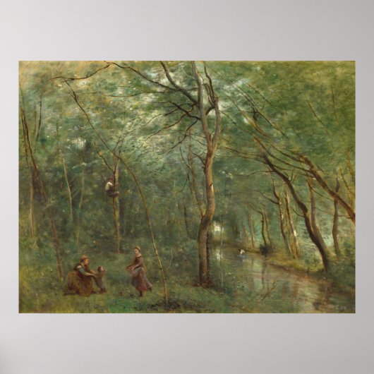 De Eel Gatherers - Jean-Baptiste - Corot Fine Art Poster (Voorkant)