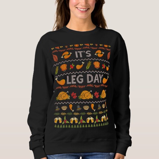 De eend Dag Funny Turkey Sweater Ugly Thanksgiving (Voorkant)