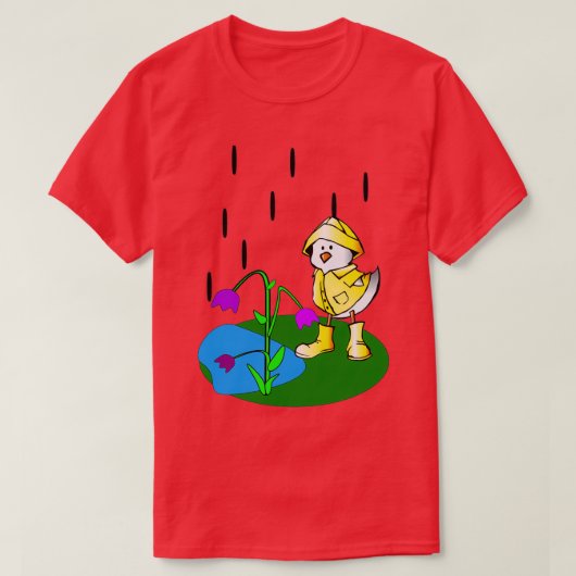 de eend met een regenjas t-shirt (Design voorkant)