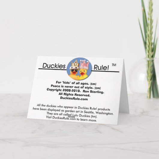 De eend O de Ieren! Kaart (Achterkant)