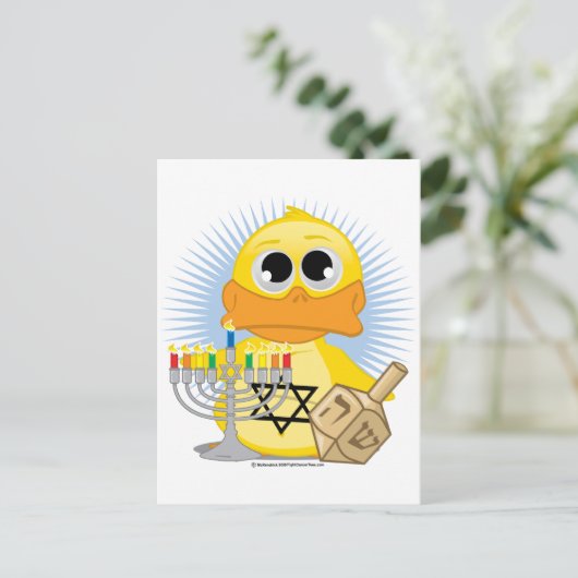 De Eend van de Chanoeka Feestdagenkaart (Staand voorkant)