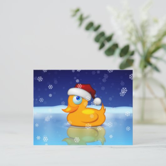 De Eend van de kerstman Feestdagenkaart (Staand voorkant)