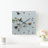 De eenden acrylwandklok vierkante klok (Huis)