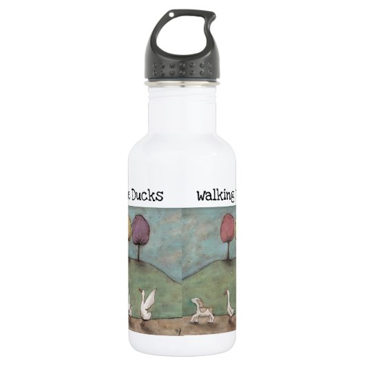 De Eenden lopen Waterfles (Voorkant)