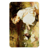 De eenden voeren. Paasgeschenk magneten (Verticaal)