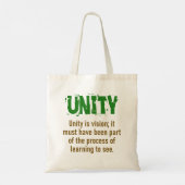 De eenheid is Visie - het Citaat van de eenheid Tote Bag (Achterkant)