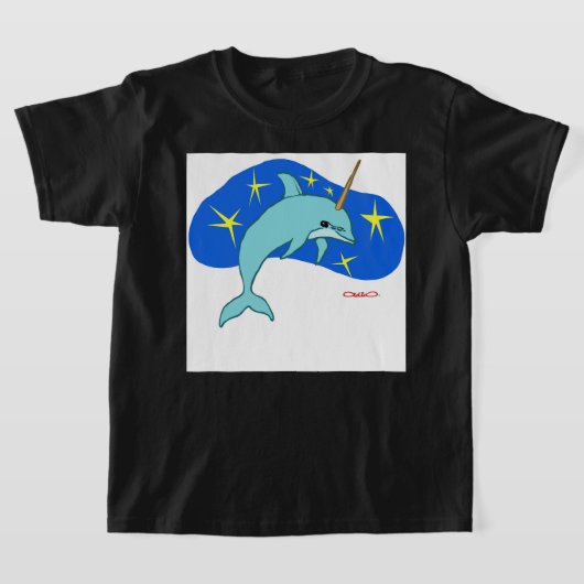 De Eenhoorn Dolfijn (Fantasy Zee Dier) T-shirt (Laagn)