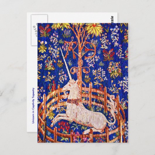 "De Eenhoorn in gevangenschap" Briefkaart (Voorkant / Achterkant)