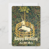 De eenhoorn in gevangenschap Fantasy Middeleeuwse Feestdagenkaart (Voorkant)