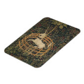 De eenhoorn in gevangenschap, middeleeuws tapijt magneet (Linkerzijde)