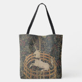 De eenhoorn in gevangenschap, middeleeuws tapijt tote bag (Achterkant)
