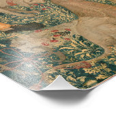 De eenhoorn is gevonden, middeleeuws tapijt foto afdruk (Hoek)