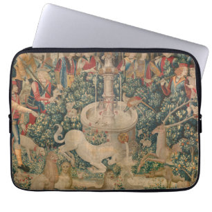 De eenhoorn is gevonden, middeleeuws tapijt laptop sleeve