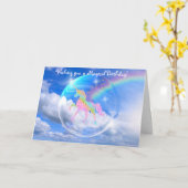 De Eenhoorn van de regenboog in de Verjaardag van Kaart (Gele Bloem)