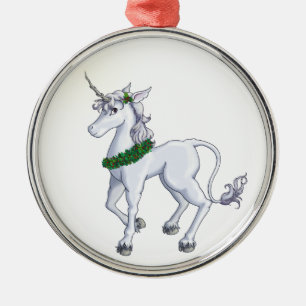 De Eenhoorn van Kerstmis Metalen Ornament