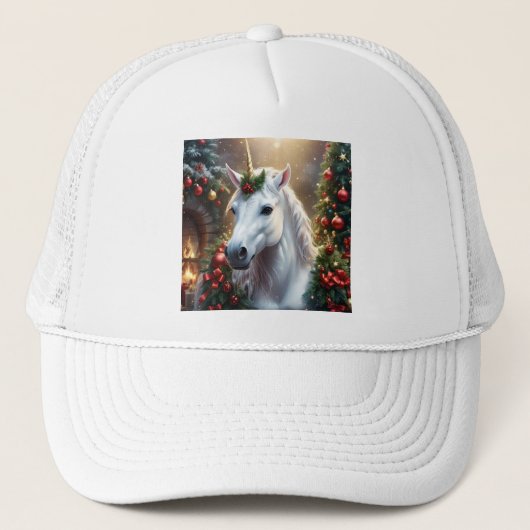 “De Eenhoorn van Noel” Trucker Pet (Voorkant)