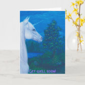 De eenhoorn "wordt" goed wenskaart kaart (Gele Bloem)