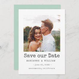 De eenvoudige bruiloft van de Foto SQUARE van Mint Save The Date