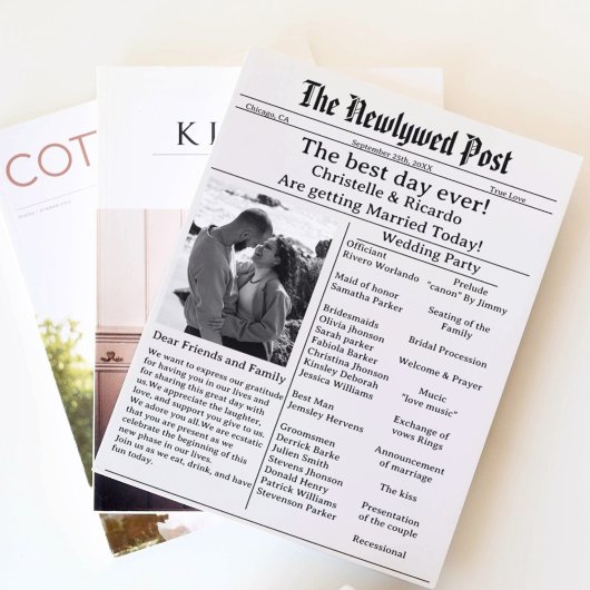 De eenvoudige bruiloft van de manuscriptkrant bewa kaart