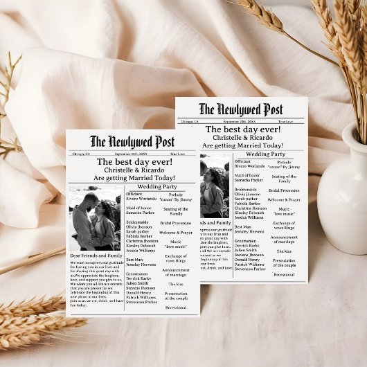 De eenvoudige bruiloft van de manuscriptkrant bewa kaart