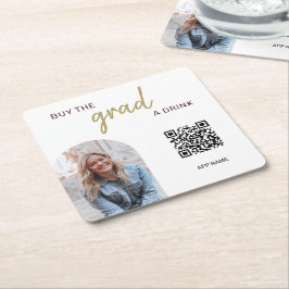 De eenvoudige Code van QR van de Foto koopt het Af Kartonnen Onderzetters