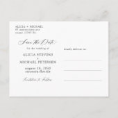 De eenvoudige elegante bruiloft van de manuscriptf aankondigingskaart (Achterkant)