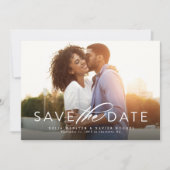 De eenvoudige elegante manuscriptfoto bewaart de d save the date (Voorkant)