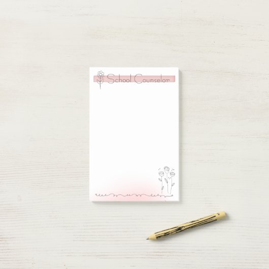 De eenvoudige Floral Big Post-it Notes van de scho (Op bureau)