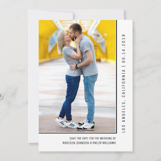 De eenvoudige Foto van de Lijn bewaart de Datum |  Save The Date (Voorkant)