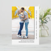 De eenvoudige Foto van de Lijn bewaart de Datum |  Save The Date (Staand voorkant)