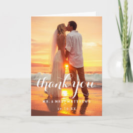 De eenvoudige Foto van het Huwelijk dankt u kaardt Bedankkaart