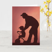 De eenvoudige Kaart van het Silhouet voor Vaderdag (Gele Bloem)