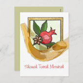 de eenvoudige Kaart van Rosh Hashanah (Voorkant / Achterkant)