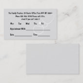 De eenvoudige Kaarten van de Benoeming van de Arts Afsprakenkaartje (Voorkant / Achterkant)