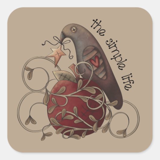 De eenvoudige Life Country Crow sticker (Voorkant)