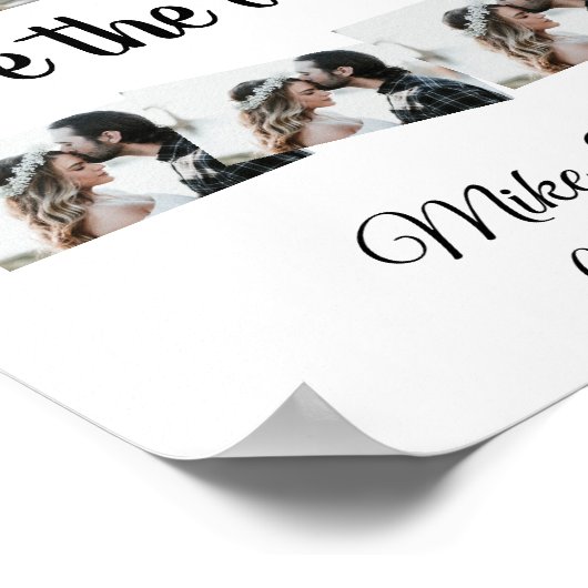 de eenvoudige minimale douane sparen de datumfoto  poster (Hoek)