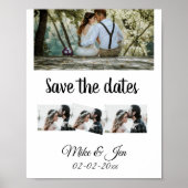 de eenvoudige minimale douane sparen de datumfoto  poster (Voorkant)