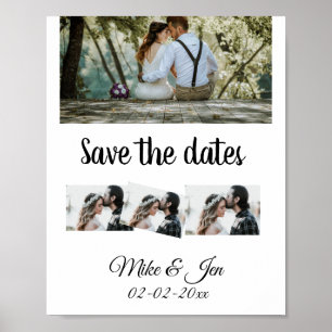 de eenvoudige minimale douane sparen de datumfoto  poster