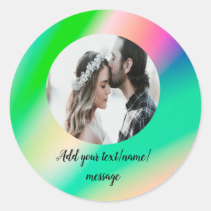 de eenvoudige minimale tekst van de cirkelfotocoll ronde sticker